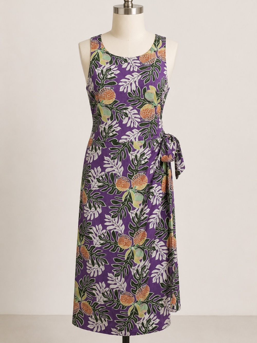 Pataloha Purple Tropical Print Wrap Dress